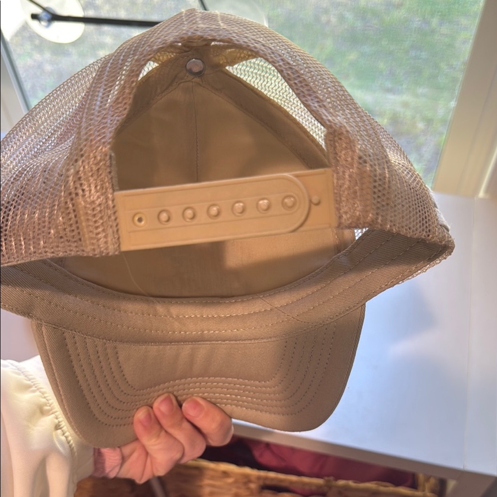 Tan Baseball Cap with Embroidered Text - Picture 4 of 4